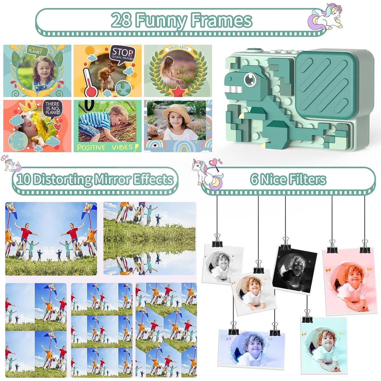 Mini Camera for Kids with Built-in Games Dual Lens Video Recorder with Puzzle Game Cute Children′ S Toy Gift Kids′ Digital Camera