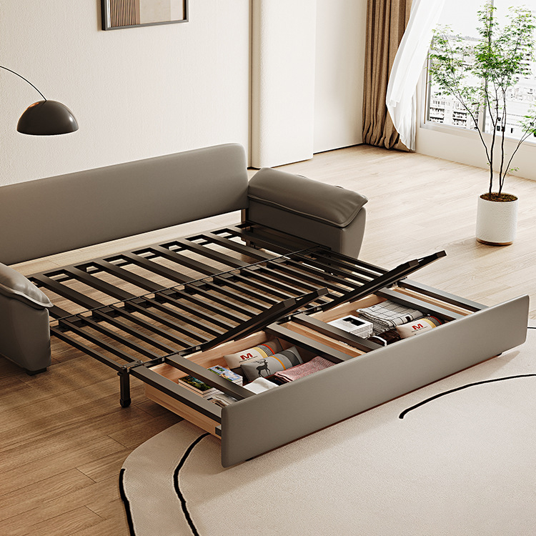 Диван-кровать складной микрофибра темно-серый компактный