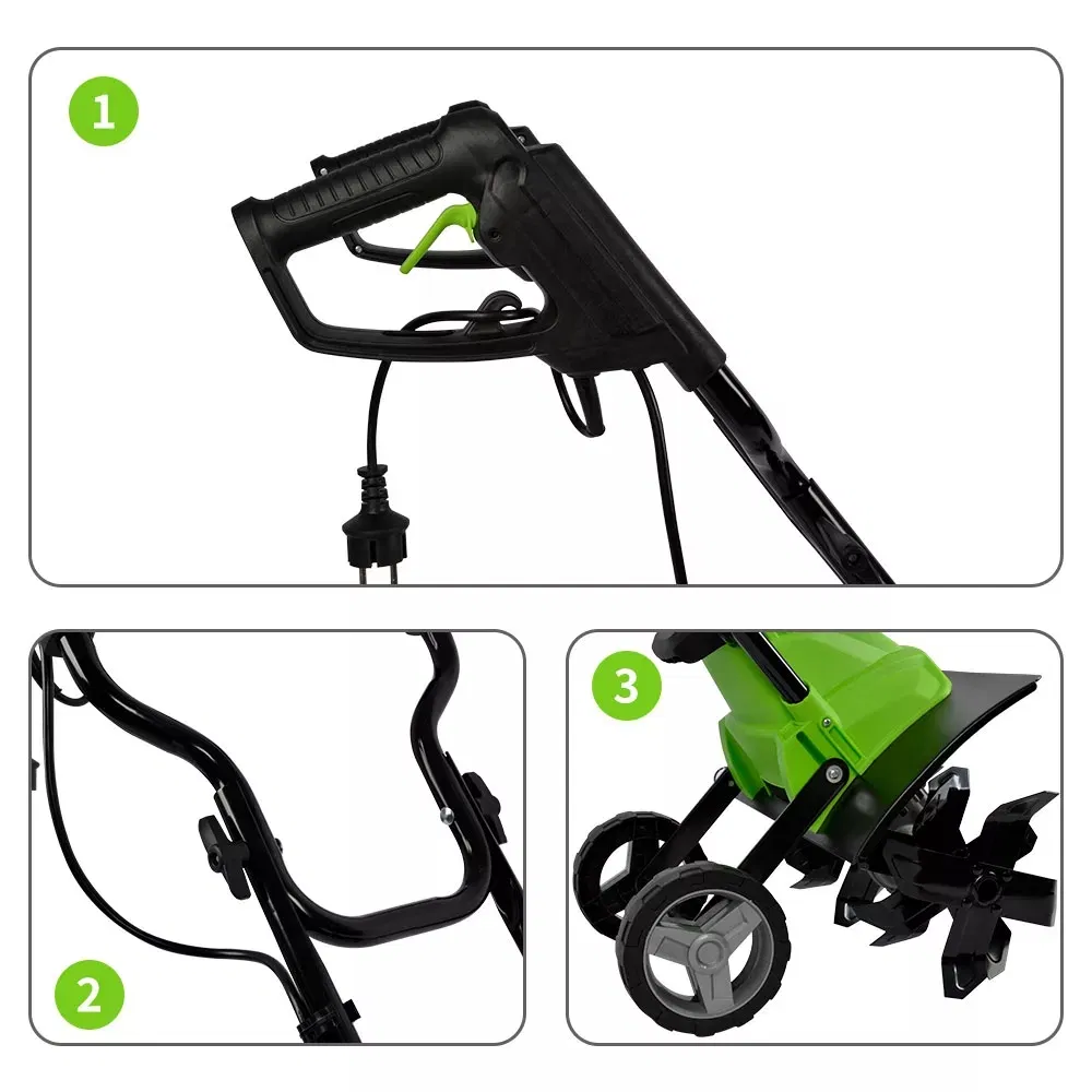 Industry Leading Electric 1050W Soil Cultivator Portable Garden Lawn Rotary Tiller for Soil Loosening
