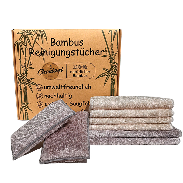 Topeco 100% Biodegradable Bamboo Fiber Cleaning Cloth Set