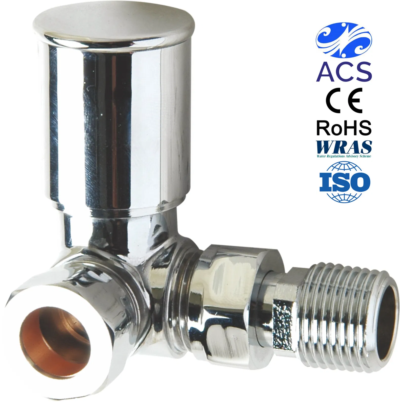 1/2" X 15mm Axial Left Radiator Valve Chrome Plated