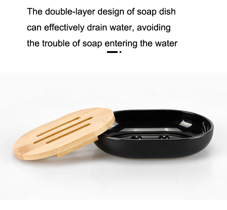 Держатель для зубных щеток с бамбуковой крышкой, 4 предмета