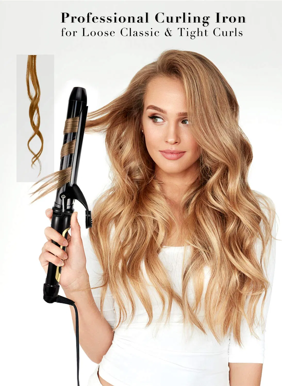 Factory Outlet Extra Long Clipped Professional Ceramic Barrel Electric Hair Curler