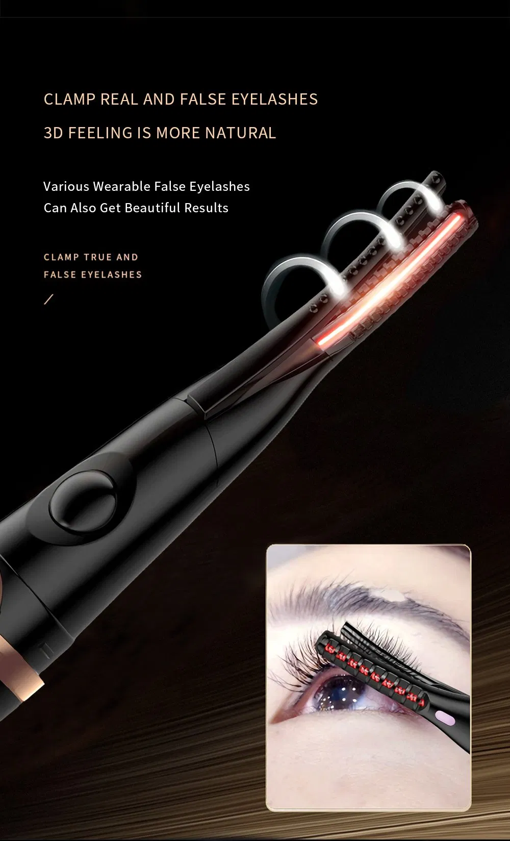 Eyelash Curler, Electric Eyelash Curler for Girls Quick Natural Curling