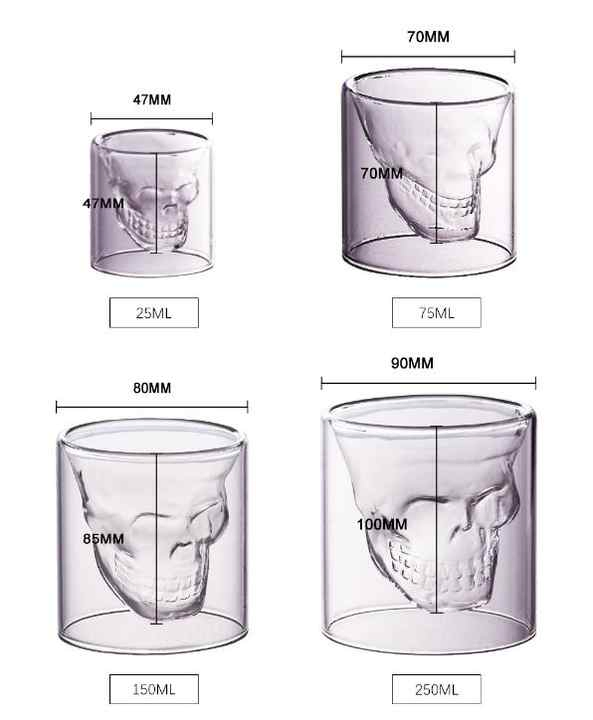 Hot Selling Skull Style Glass Wine Cup for Home Use