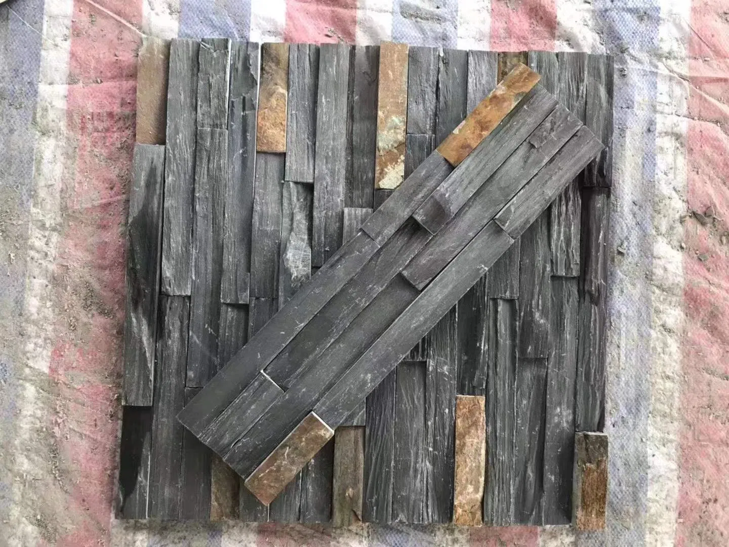 Exterior Wall Tile Beige Natural Cultrual Slate Stone Veneer for Interior Fireplace