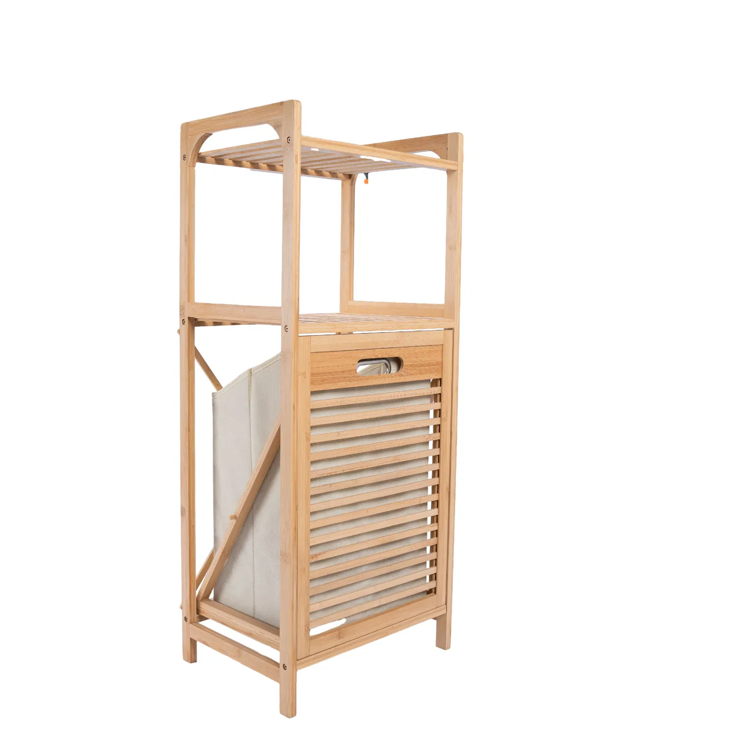 Stand-up Laundry Rack Bamboo Baskets Laundry Baskets Large Bamboo Storage Shelf