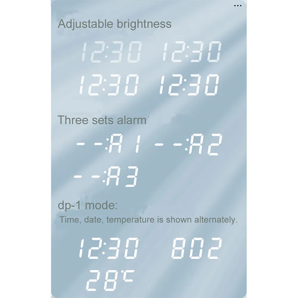 Desktop Wood LED Alarm Clock Temperature Tissue Box