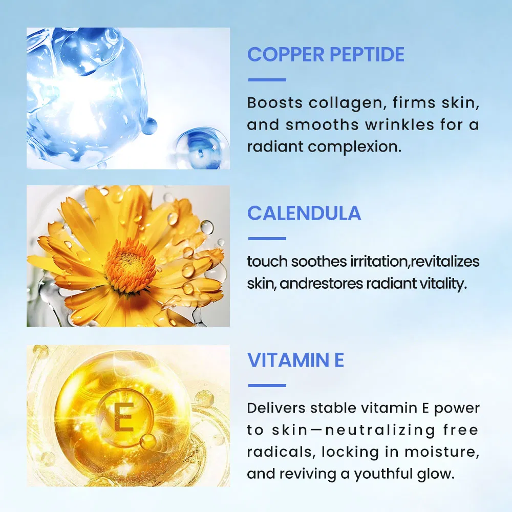 Blue Custom Anti-Aging Ghk-Cu Peptide Serum Copper Multiple Peptide Skin Care Serum
