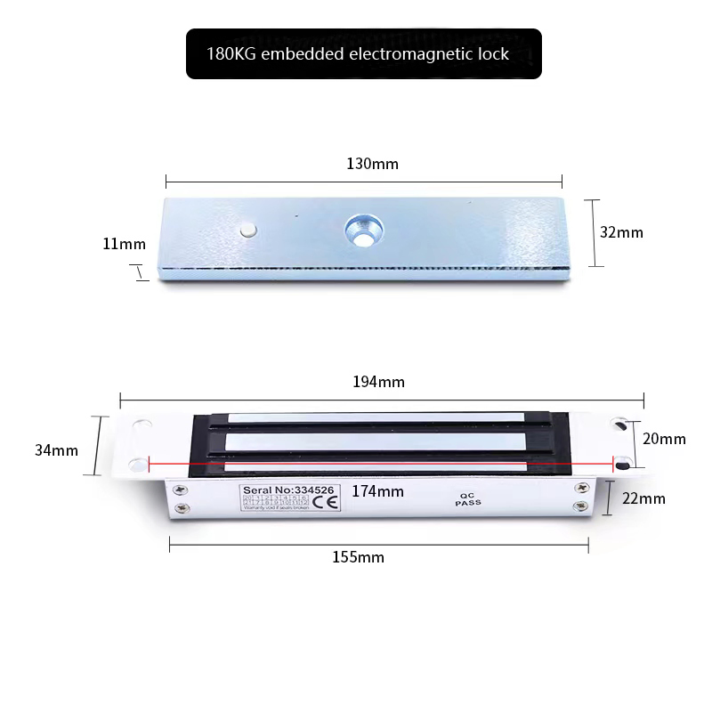 Magnetic Lock 12V 24V DC 600lbs 280kg Small Sliding Door Electromagnet Electric Magnetic Lock