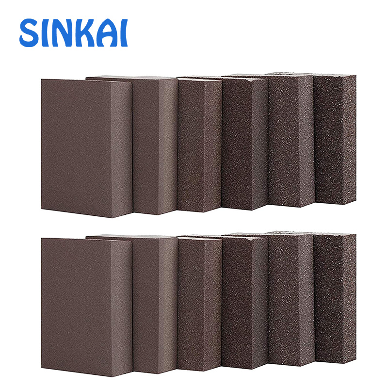 120*100*12mm Wet & Dry 60-1000 Grit Double Abrasive Side Foam Sponge Sanding Block