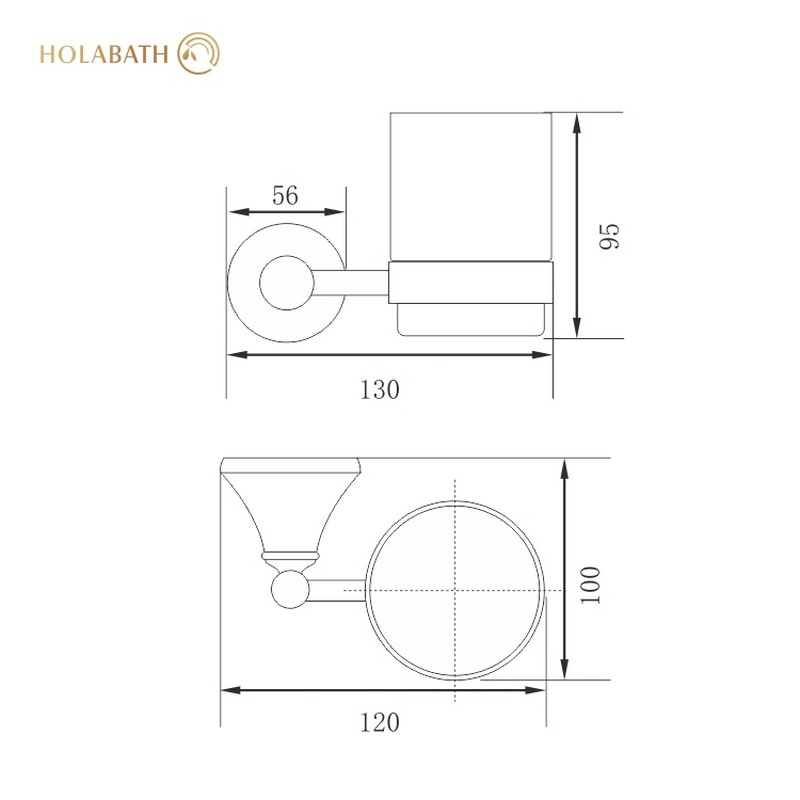 Stainless Steel Toothbrush Cup Holder and Tumbler Holder Wall Mounted Bathroom Organizer