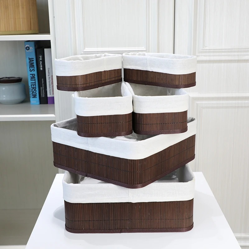 Customized Handwoven Bamboo Basket Environmentally Friendly and Biodegradable Storage Box