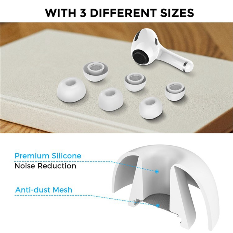 Ahastyle Wg86 2 Pairs Silicone Earphone Tips Replacement for Apple Airpods PRO 2, Size: S+L