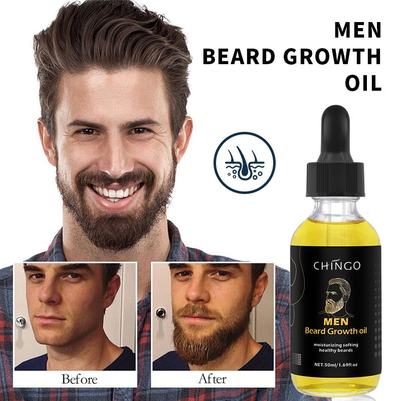 Natural Men Beard Growth Oil Moisturizing Softening Healthy Beard Care