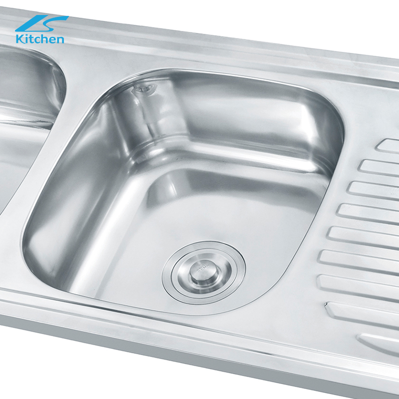 Modern Design and Polishing of Commercial Double Bowl Stainless Steel Kitchen Sink
