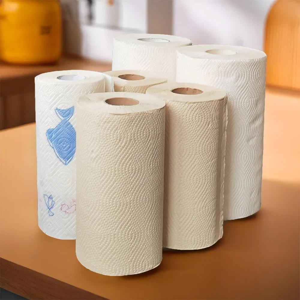 Customized Logo Bamboo Pulp No Flavor Content Kitchen Towel Roll