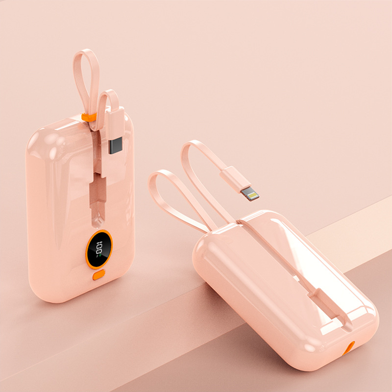 New 2023 Large Capacity Pd22.5W Power Bank 10000mAh Portable Fast Charging Mini Powerbanks 10000mAh with Cable