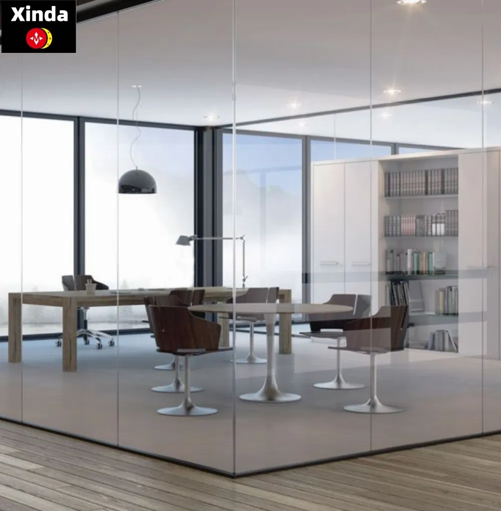 Office Glass Partition Wall - Tempered/Frosted Glass, Aluminum Frame