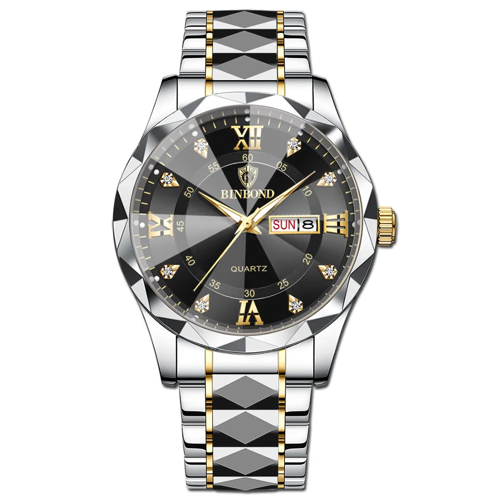 Binbond B2521 Men Style Steel Band Business Waterproof Fashion Quartz Watch