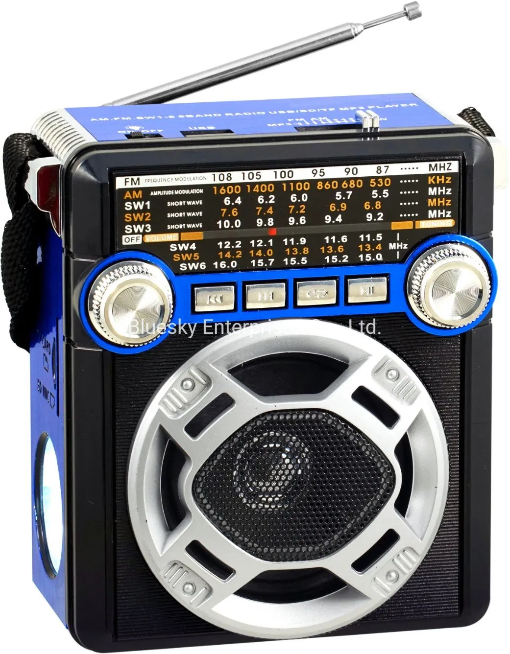 Rechargeable Professional Am/FM/Sw 3 Band Radio Portable Wireless Radio with Torch