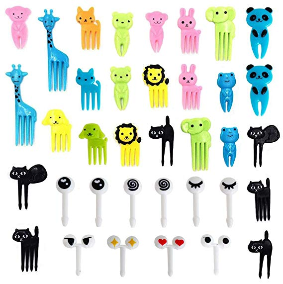Aohea Dessert Forks for Cakes Desserts Fruit Assorted Cartoon Animal Fruit Fork