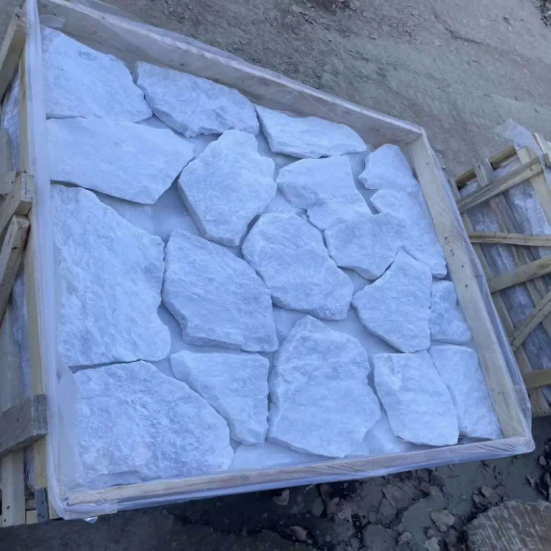 Pari Natural Marble Loose Stone Paving Stone Split Surface 15-35X15-35cmx2-3.5cm for Garden Landscape/Outdoor Project/Wall Tile/Floor Tile