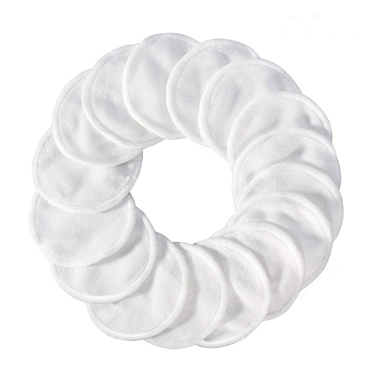 High Quality OEM Custom Organic Reusable Washable Bamboo Cotton Makeup Remover Face Pads