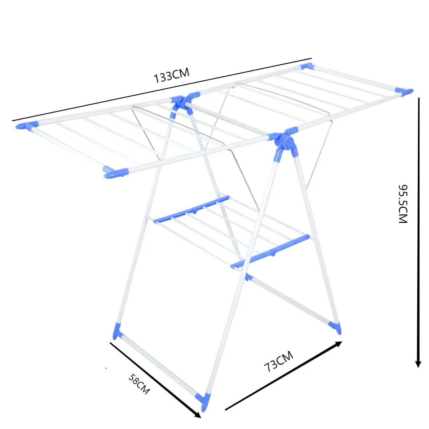 Factory Wholesale Metal Double-Layer Folding Clothes Drying Rack