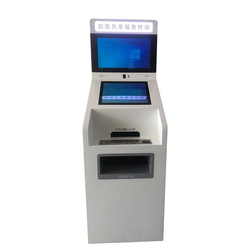 Dual 19 Inch Ticket A4 Report Printing Self-Service Kiosk for Touchscreen Windows PC