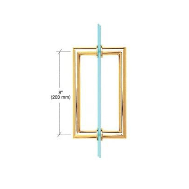 Satin Chrome (Matte) 8" Mt Series Round Tubing Mitered Corner Back-to-Back Pull Handle