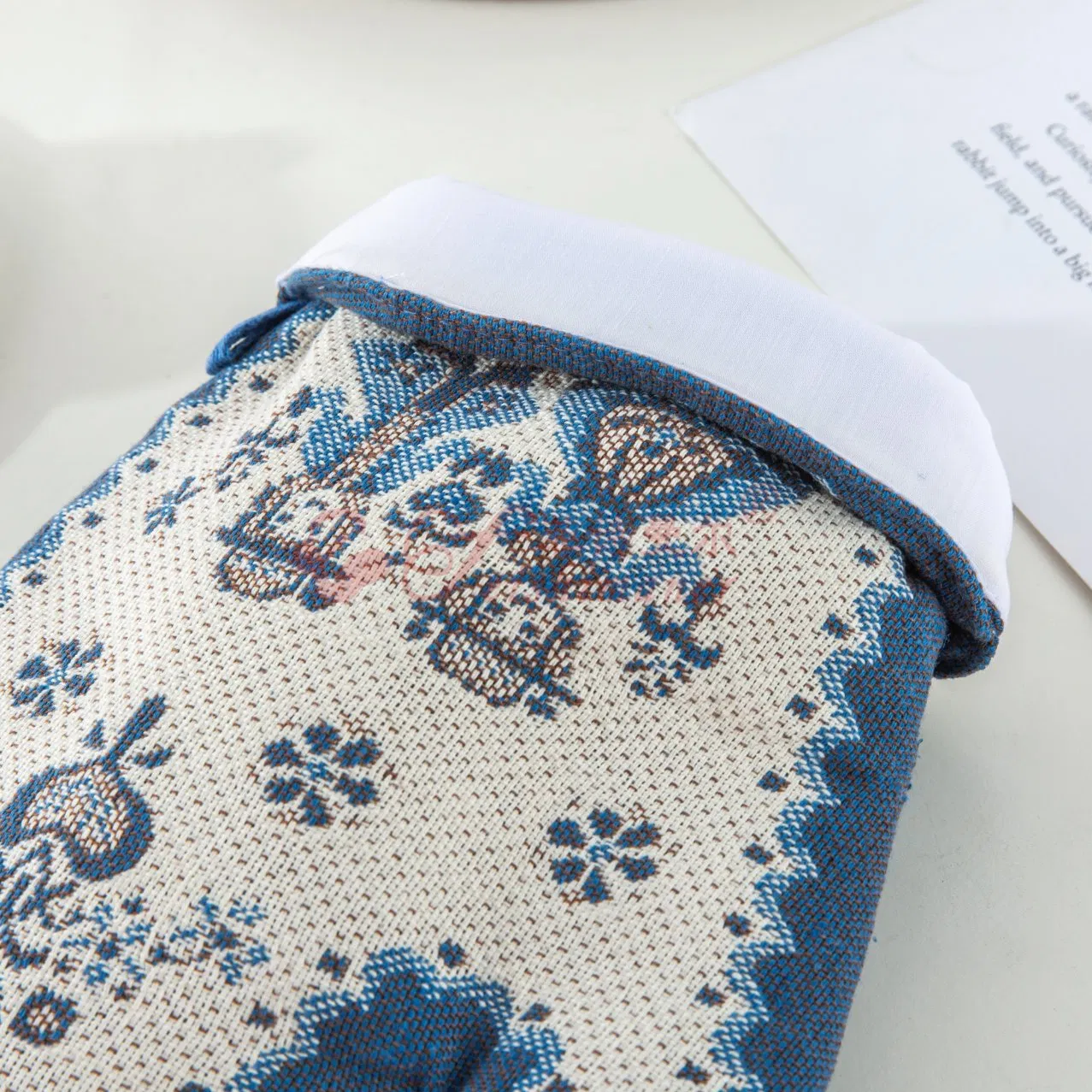 Custom Thicker Cotton Hemp Jacquard Oven Mitt Gloves for Baking Cooking Grilling