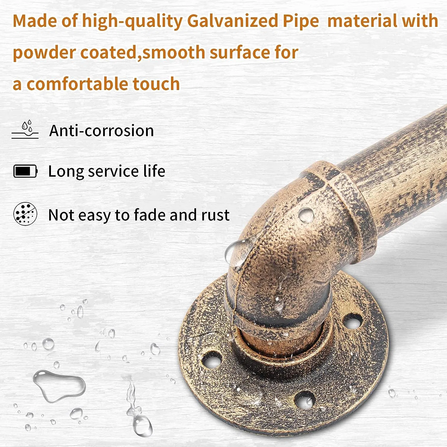 Wall Handrail Industrial Staircase Railing Galvanized Pipe Handrail for Indoor Stairs