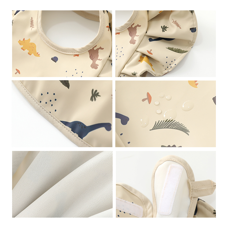 Easy Clean Polyester PU Baby Feeding Apron Waterproof Infant Toddler Bibs