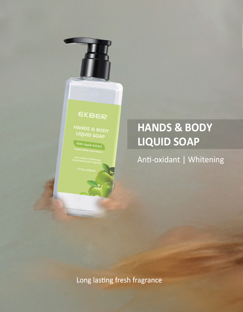 Custom Logo Organic Vegan Bathroom 500ml Wholesale for Body and Hand Wash in Square Plastic Bottle Pure Castile Liquid Soap