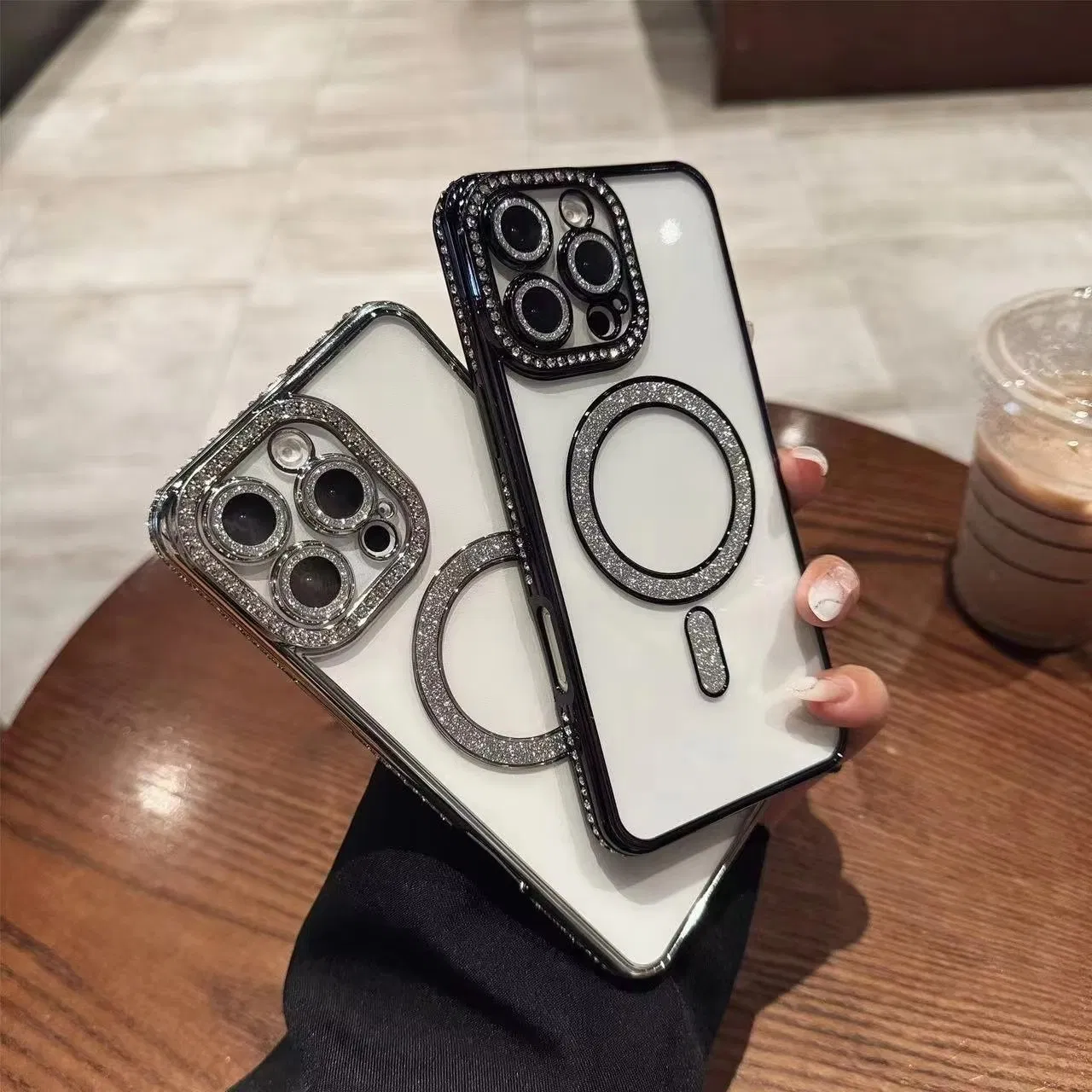 Чехол для iPhone 17 PRO Max с алмазами и MagSafe