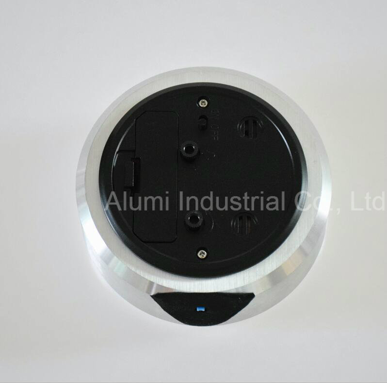 Stainless Steel Round Shape Hotel Silent Alarm Clock
