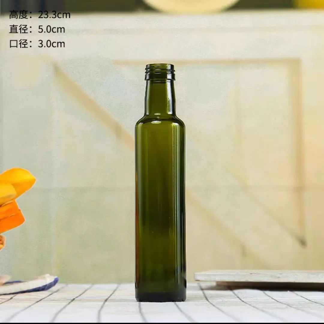 250ml Dark Green/Classical Green Round Glass Olive Oil Bottle
