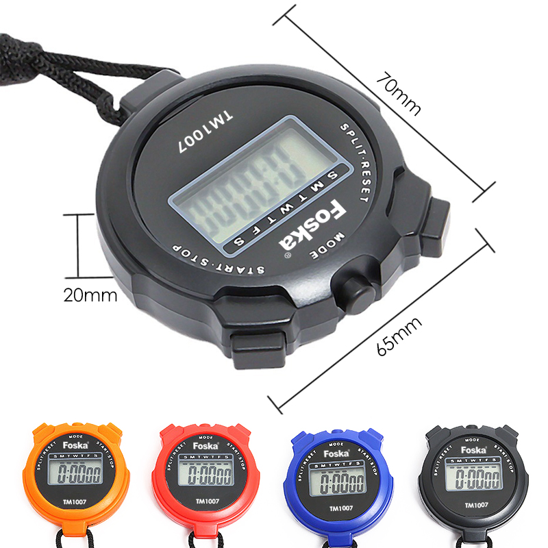 Foska Sports Items Multifunctional PS Material Water Resistant Digital Stopwatch