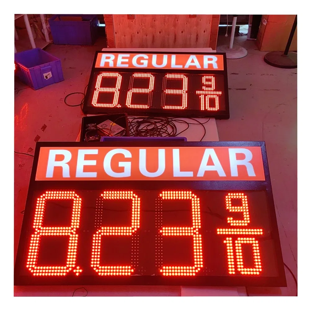 12 Inch Wholesale LED Gas Price Signs 7 Segment IP65 Outdoor Use LED Gas Price Display Board