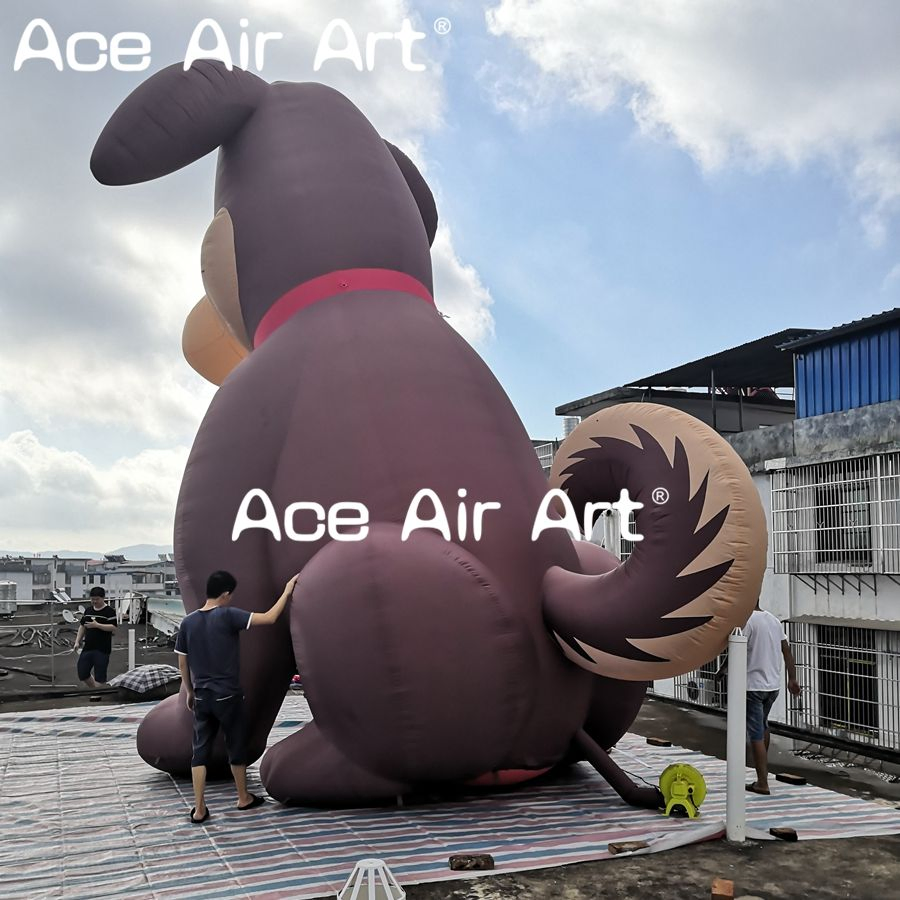 Outdoor Cute Giant Inflatable Dog with LED Light Inflatable Cartoon Model for Pet Shop Advertising Promotion Decoration