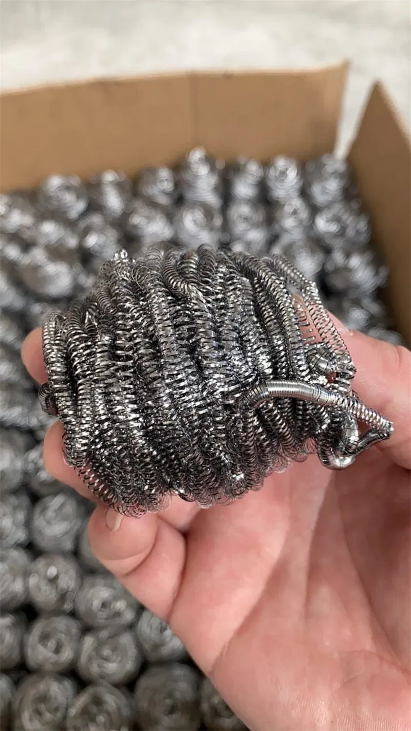 Galvanized Steel Wire Metal Pot Mesh Scourer Iron Sponge Scrubber Wholesale