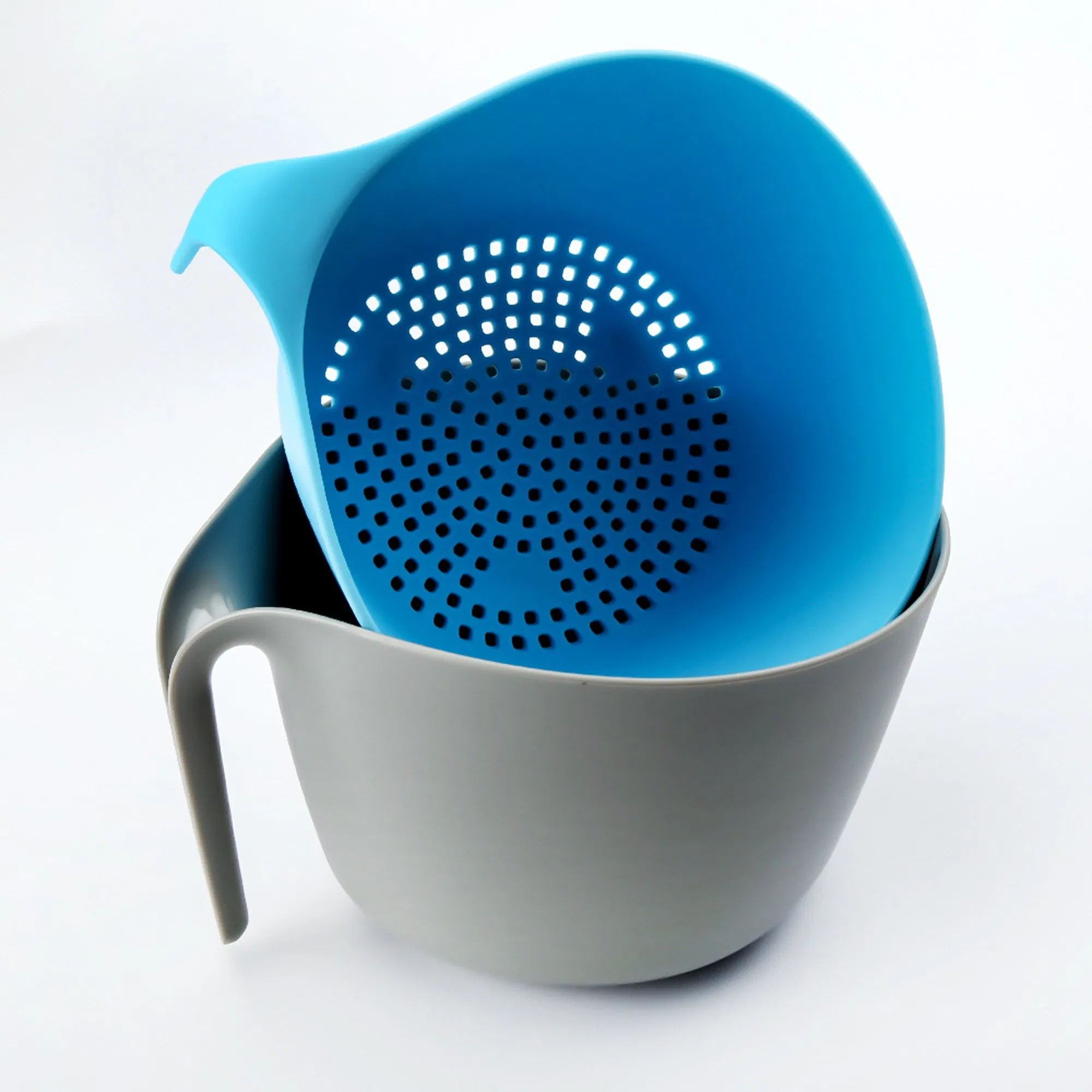 Large Nest Washing Colander Bowl Sets Food Strainers with Long Good Grips Kitchen Plastic Washing Bowl and Strainer Detachable