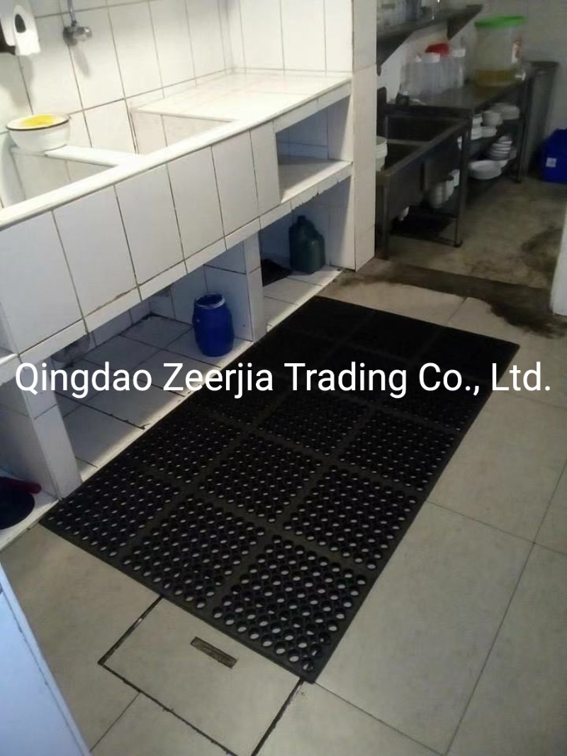 3X5FT Restaurant Kitchen Use Heavy Duty Rubber Flooring Mat with Drainage Holes
