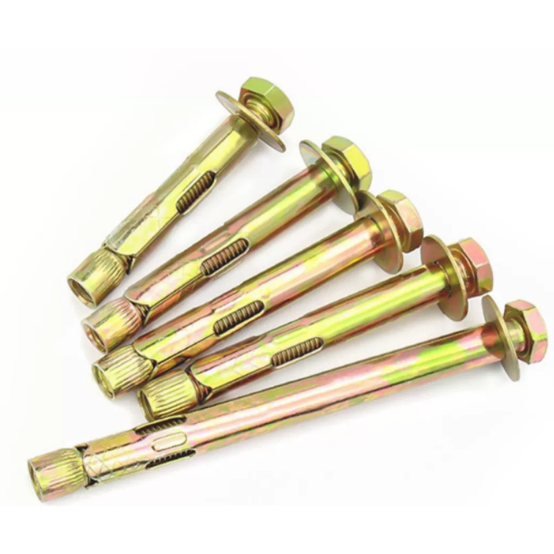 Drywall Concrete Yellow Galvanized Floor Fixing Bolt Sleeve Anchor Hex Head Inner Expansion Bolt