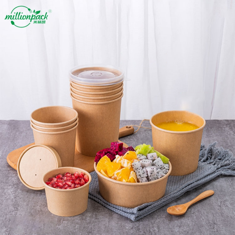 Custom Sized Paper Soup Cup Logo Printed for Various Portion Capacity Options