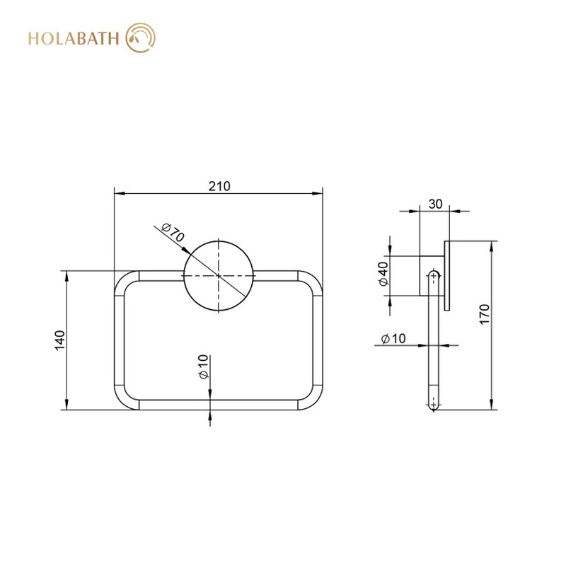 Полотенцедержатель из нержавеющей стали, хром