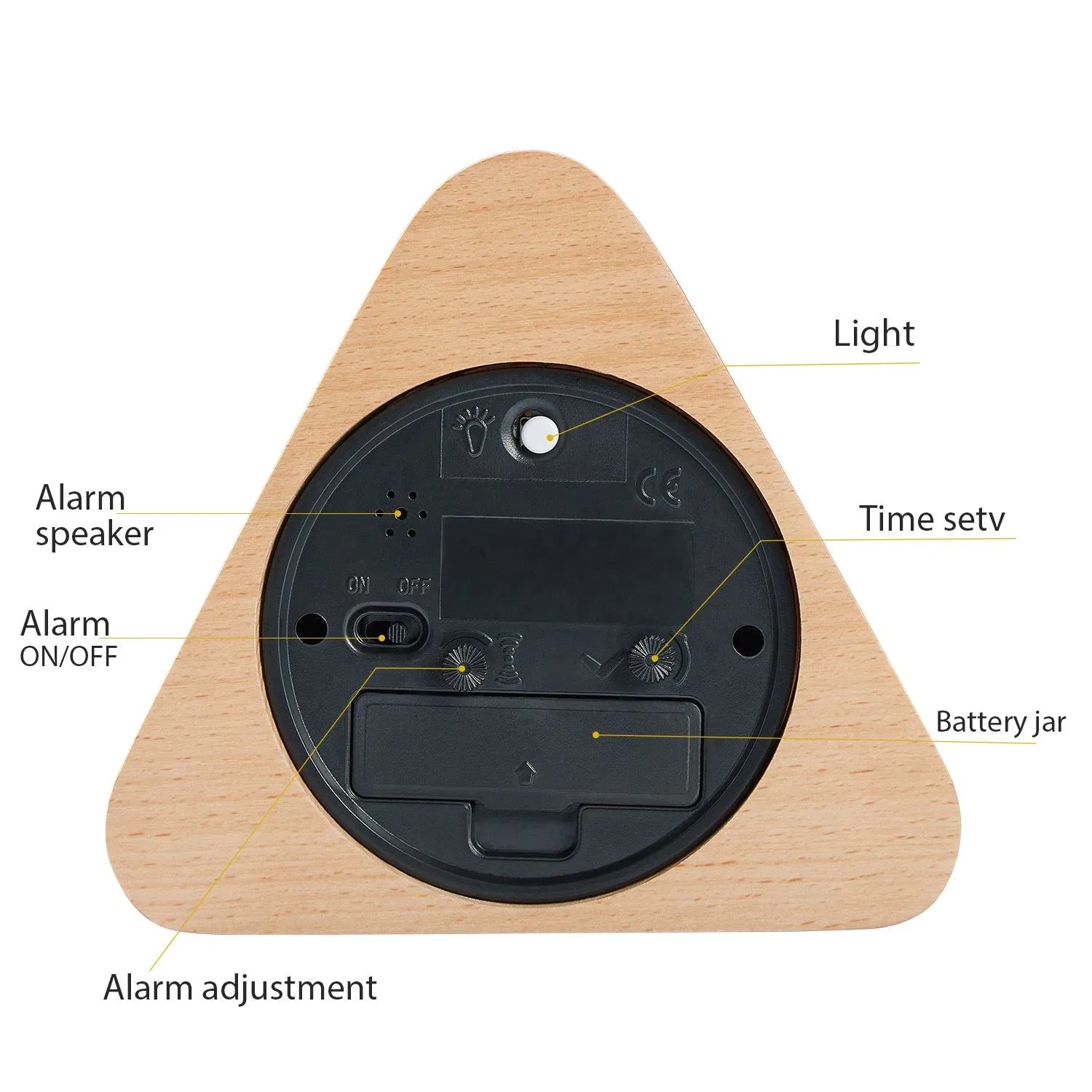 Custom New Arrival Lasting Custom Logo Diminutive Wooden Cube Cute Alarm Clock