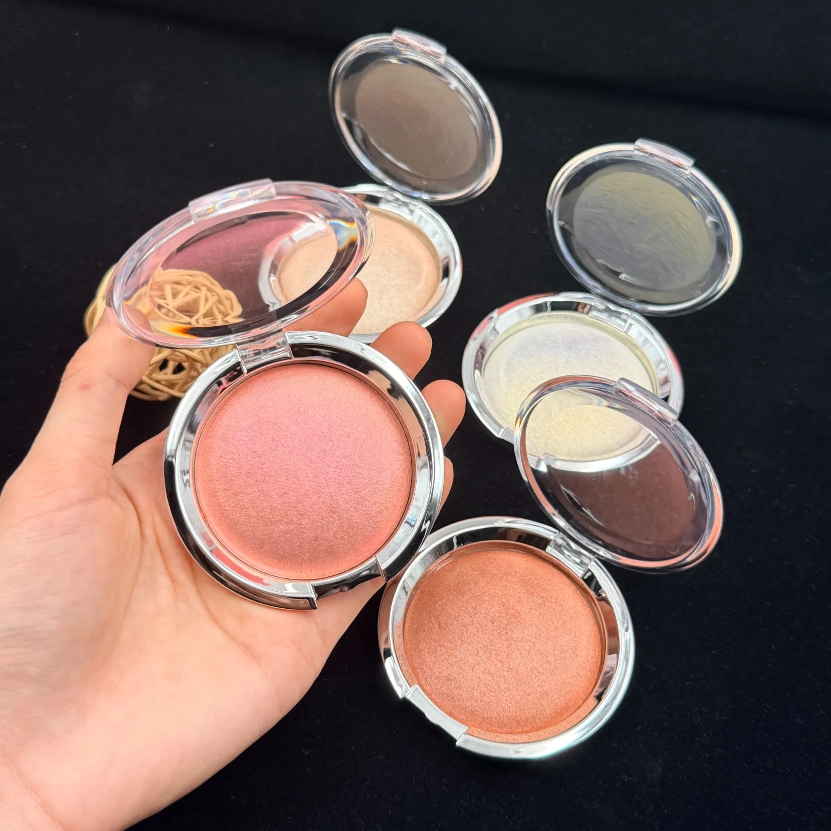 High Quality Shimmer Highlighter Blusher Contour Palette Private Label Long Lasting Face Makeup Highlighter Eyeshadow Palette