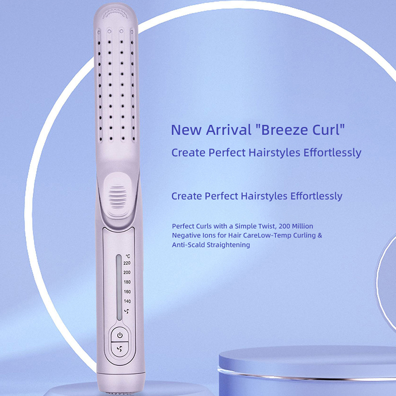 Professional 2 in 1 Hair Straightener Curler with Negative Ion